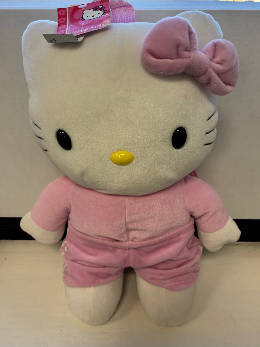 Hello Kitty Pink and White Plush Doll with Pink Bow